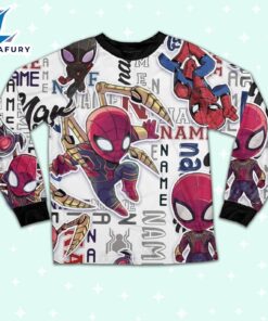 Personalized Name Peter Parker Spider Man Friends Comic Pajamas - Movie Cartoon Holiday Pajamas