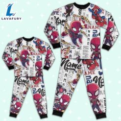 Personalized Name Peter Parker Spider Man Friends Comic Pajamas - Movie Cartoon Holiday Pajamas