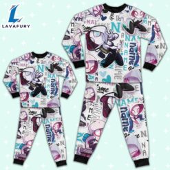 Personalized Name Spider Gwen and His Amazing Friends Comic Pajamas - Movie Cartoon Holiday Pajamas