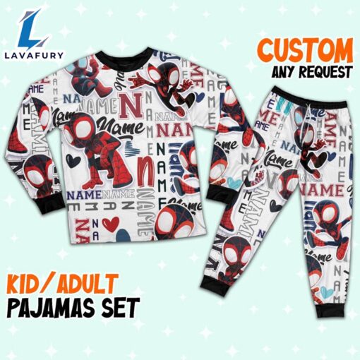 Personalized Name Spidey Amazing Friends Pajamas – Movie Cartoon Holiday Pajamas