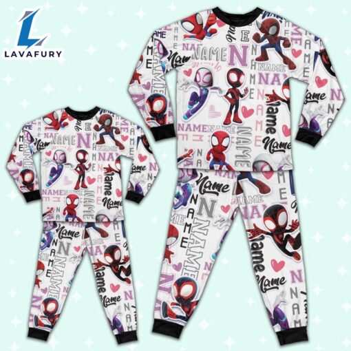 Personalized Name Spidey and His Amazing Friends Pajamas – Movie Cartoon Holiday Pajamas