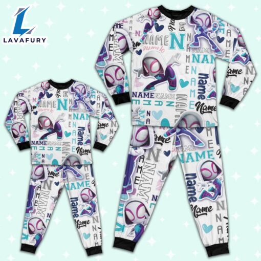 Personalized Name Spidey Gwen and His Amazing Friends Pajamas – Family Disneyland Matching Pajamas Set