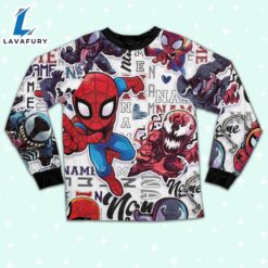 Personalized Name Spidey Man Friends Vs Venom Comic Pajamas - Movie Cartoon Holiday Pajamas