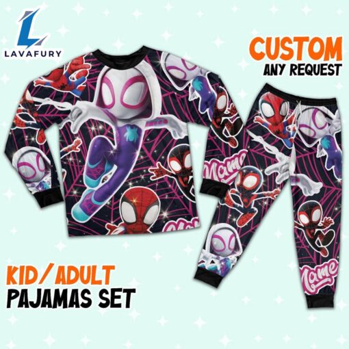 Personalized Name the Amazing Spider and Friends Pajamas Set – Movie Cartoon Holiday Pajamas