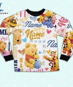 Personalized Name the Pooh Pajamas Set - Movie Cartoon Holiday Pajamas