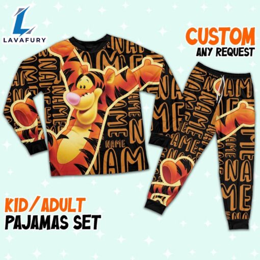 Personalized Name the Tiger Pajamas Set – Movie Cartoon Holiday Pajamas