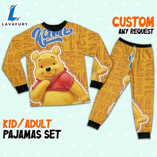 Personalized Name Winnie the Pooh Pajamas Set – Movie Cartoon Holiday Pajamas