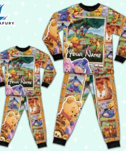 Personalized Pooh Bear and Friends Kid Pajamas - Movie Cartoon Holiday Pajamas