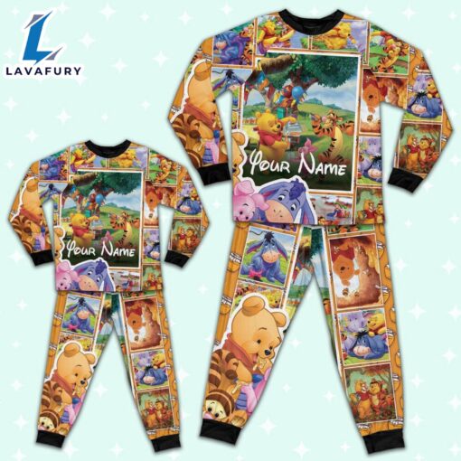 Personalized Pooh Bear and Friends Kid Pajamas – Movie Cartoon Holiday Pajamas