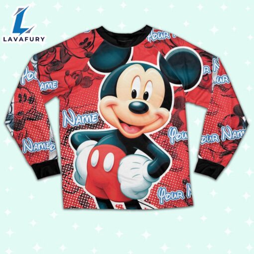 Personalized Red Mickey Mouse Kid Style 2 Pajamas – Movie Cartoon Holiday Pajamas