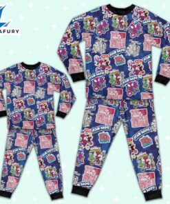 Personalized Spidey and His Amazing Friends Spidey Comic Sticker Cute Birthday Pajamas - Movie Cartoon Holiday Pajamas