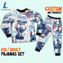 Personalized Stitch Sherpa Pajamas Set…