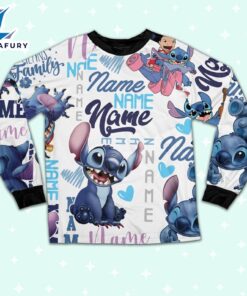 Personalized Stitch Sherpa Pajamas Set - Movie Cartoon Holiday Pajamas