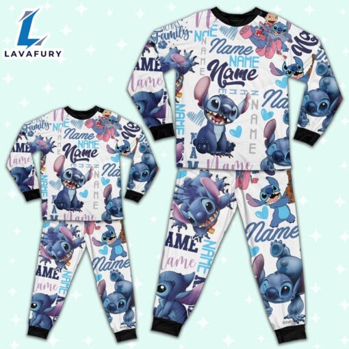 Personalized Stitch Sherpa Pajamas Set – Movie Cartoon Holiday Pajamas