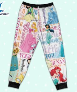 Personalized Watercolor Disney Princess Pajamas - Movie Cartoon Holiday Pajamas