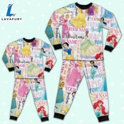 Personalized Watercolor Disney Princess Pajamas - Movie Cartoon Holiday Pajamas