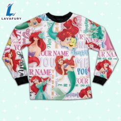 Personalized Watercolor Disney Princess the Little Mermaid Ariel Pajamas Set - Movie Cartoon Holiday Pajamas