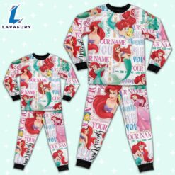 Personalized Watercolor Disney Princess the Little Mermaid Ariel Pajamas Set - Movie Cartoon Holiday Pajamas