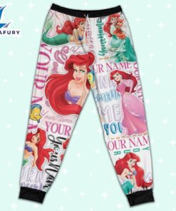 Personalized Watercolor Disney Princess the Little Mermaid Ariel Pajamas Set - Movie Cartoon Holiday Pajamas