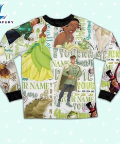 Personalized Watercolor Disney the Princess and the Frog Pajamas Set - Movie Cartoon Holiday Pajamas