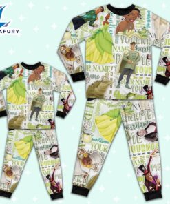 Personalized Watercolor Disney the Princess and the Frog Pajamas Set - Movie Cartoon Holiday Pajamas