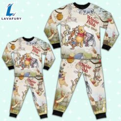 Personalized Watercolor Winnie the Pooh Pajamas Set - Movie Cartoon Holiday Pajamas