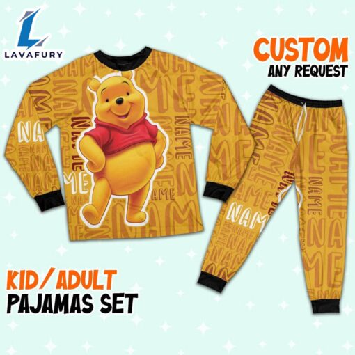 Personalized Winnie the Pooh Pooh Bear Pajamas Set – Movie Cartoon Holiday Pajamas