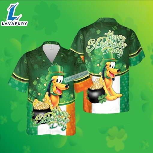 Pluto Dog Shamrock St Patrick Green Hawaiian Dirt Shirt 2025