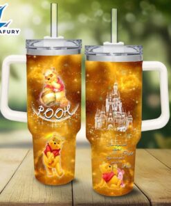 Pooh Castle Glitter Pattern Tumbler