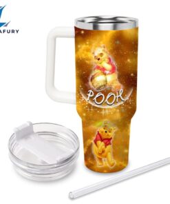 Pooh Castle Glitter Pattern Tumbler