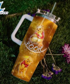 Pooh Castle Glitter Pattern Tumbler