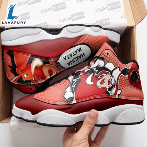 Pumbaa J13 Sneakers Custom Comic Style Shoes