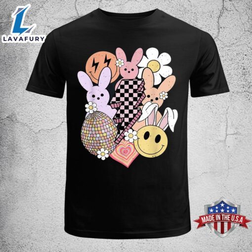 Retro Easter Shirt Easter Bunny Smile Face Groovy Easter Day Funny Easter Shirt