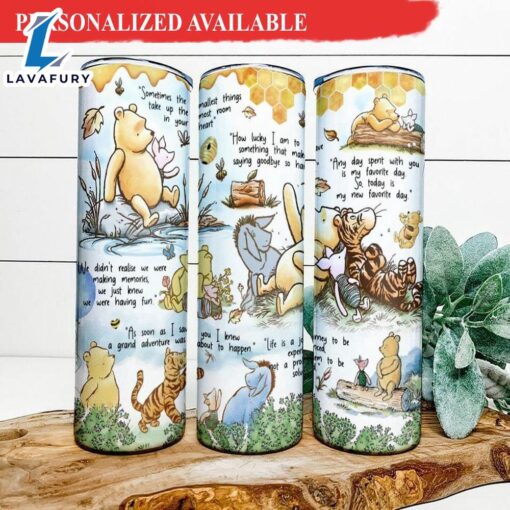 Retro Winnie-the-Pooh Tumbler Happy Valentine Day Winnie Tumbler