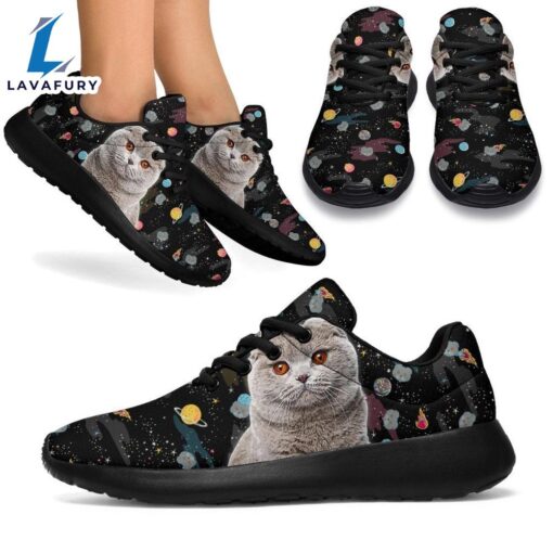 Scottish Fold Cat Sneakers Sporty Shoes For Cat Lover