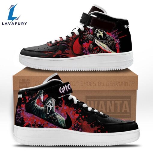 Scream Ghostface High Top Air Force Shoes Sneakers Custom For Horror Fans