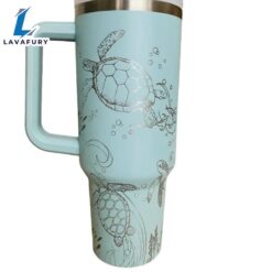 Sea Turtles Engraved 40 Oz Tumbler With Handle