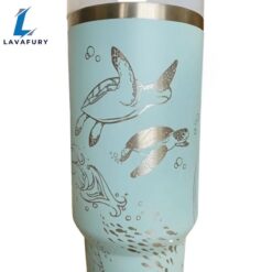 Sea Turtles Engraved 40 Oz Tumbler With Handle