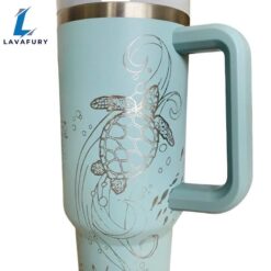 Sea Turtles Engraved 40 Oz Tumbler With Handle