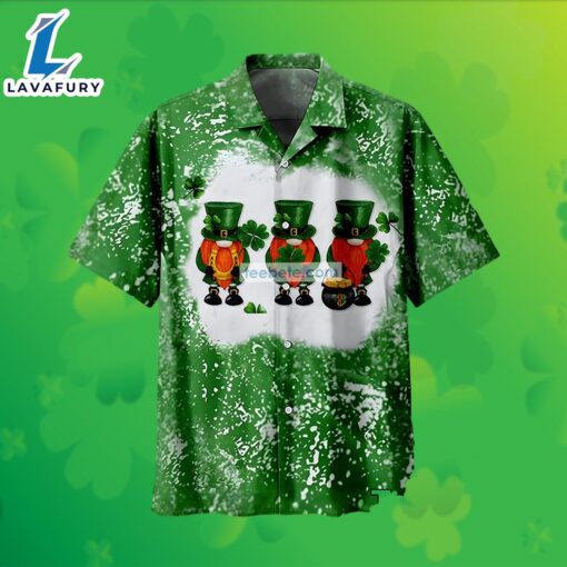 Shamrock Horseshoe Pot Of Gold Gnome St Patrick Green Hawaiian Shirts 2025