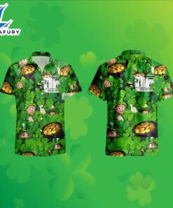 Shamrock Leprechaun Gold Coin St Patrick Green Hawaiian Work Shirts 2025