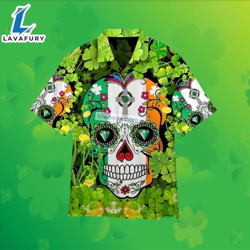 Skull Saint Shamrock St Patrick Green Hawaiian Shirts For Sale 2025