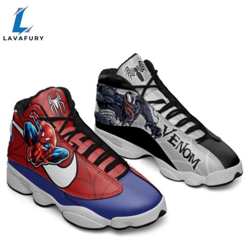 Spiderman vs Venom J13 Sneakers Super Heroes Custom Shoes