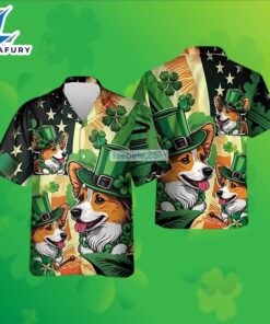 St Patrick Corgi Shamrock Green…