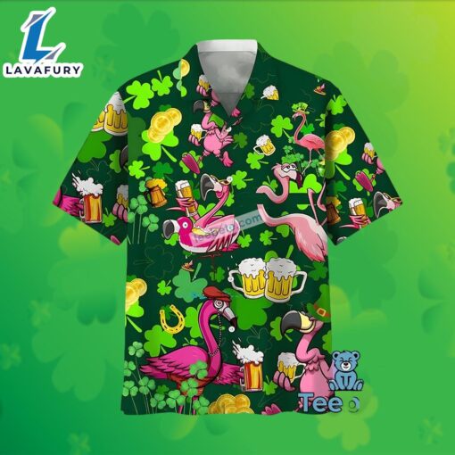 St Patrick Flamingo Beer Shamrock Green Hardaddy Hawaiian Shirts 2025