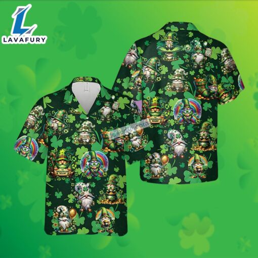 St Patrick Gnomes Shamrock Green Hawaiian Shirt Fri 2025