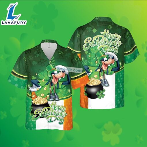 St Patrick Goofy Shamrock Pot Of Gold Green Ladies Hawaiian Tops 2025