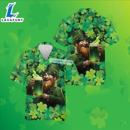 St Patrick Leprechaun Beers Shamrock Green Weird Hawaiian Shirts 2025