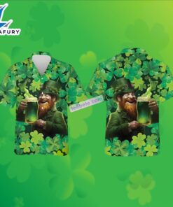 St Patrick Leprechaun Beers Shamrock Green Weird Hawaiian Shirts 2025