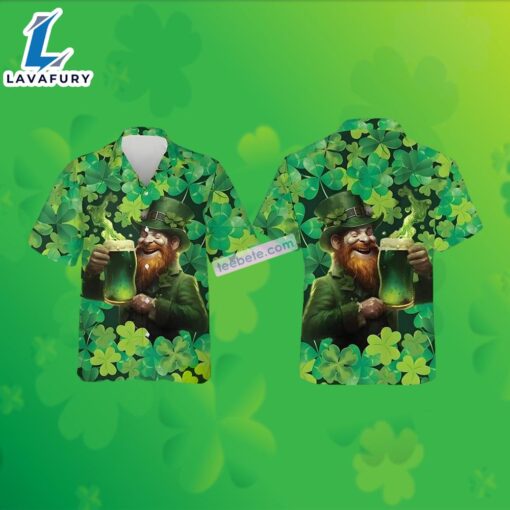 St Patrick Leprechaun Beers Shamrock Green Weird Hawaiian Shirts 2025